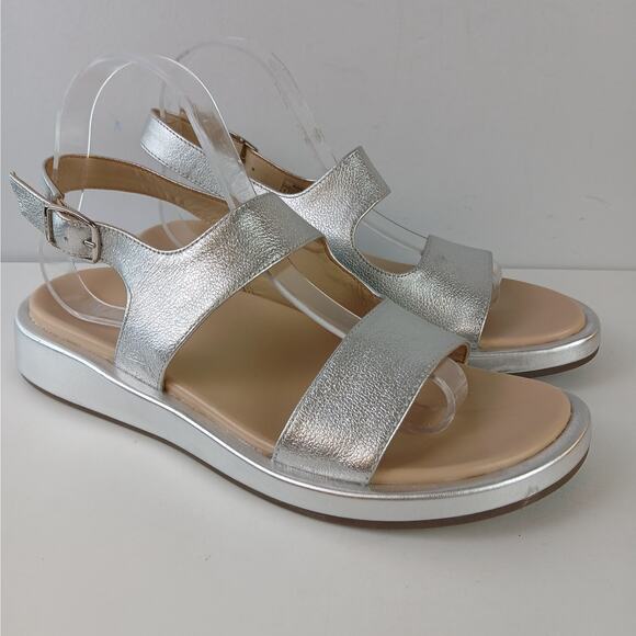 Vionic SZ 9 Madera Women's Slingback Comfort Sandal In Silver Leather - Picture 2 of 9